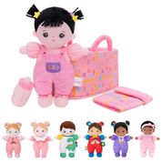 Conjunto de Presente de Boneca de Bebê Macia OUOZZZ 25,4 cm Primeira Boneca de Dormir Amiga Rosa Conjunto de Mini Bonecas para Crianças