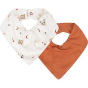 Kit Com 2 Babadores Hug Bandana Minimalista Terracota Bege