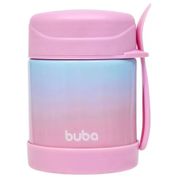 POTE TERMICO DEGRADE COM COLHER ROSA 320ML - BUBA