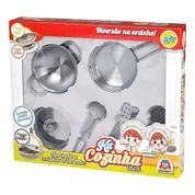 Jogo de Cozinha Kit Panelinhas Infantil de Inox com Forminhas