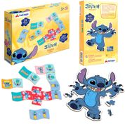 Kit 2 em 1 Dominó e Quebra Cabeça Educativos Stitch Xalingo