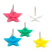 Kit 50 Alfinetes Estrela Coloridos Mapas Para Quadro Cortiça