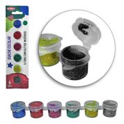 Kit 6 Tinta Colorido Guache Com Glitter Escolar De 15ml