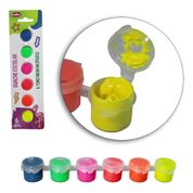 Kit 6 Tinta Colorido Guache Cores Neon Escolar De 3,8ml