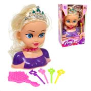 Boneca Amy Princesa Busto Penteados Escova Grampos Brinquedo