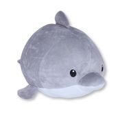 Golfinho de Pelúcia Cinza Fizzy Toys Mako Macio e Antialérgico para Crianças, Presentear ou Decorar com Carinho