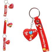Kit 10 Chaveiros De Silicone De Coração Love De 13cm