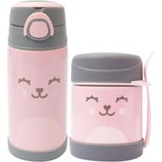 KIT POTE + GARRAFA TERMICA GUMY ROSA - BUBA