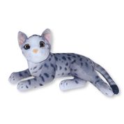 Gato de Pelúcia Deitado Cinza Nico Fofy Toys Super Fofo e Macio para Presentear ou Decorar