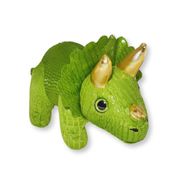 Tricerátops de Pelúcia Verde Claro Topsy Fofy Toys com Detalhes em Tecido Fofo e Divertido