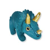 Tricerátops de Pelúcia Verde Escuro Tricky Fofy Toys com Detalhes em Tecido Fofo e Divertido