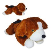 Cachorro de Pelúcia Deitado Marrom Caramelo Kai Fizzy Toys Macio e Fofo para Presentear