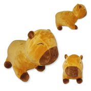 Capivara de Pelúcia Marrom Capitu Plush Fizzy Toys Macia e Fofa com Selo Inmetro para Presente