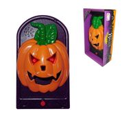 Campainha Halloween Cabeça de Abóbora com Susto, Som e Luz Pica Pau Brinquedos Decorativo
