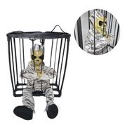 Enfeite Halloween Fred Caveira Prisioneiro com Som e Luzes Eletrônico para Decoração Assustadora