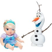 Kit Boneca Baby Elsa E Olaf Em Vinil Frozen - Lindos E Fofos