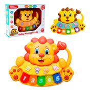 Pianinho Teclado Musical Baby Infantill De Leão Com Luz 22cm