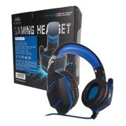 Fone de Ouvido Gamer Som 7.1 com Fio Headset Knup 433 Cor Preto Azul