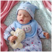 Bebê Recém-Nascido Newborn, Boneca Realista JIZHI com 43 cm de Corpo Macio e Articulado, Perfeita para Cuidar e Alimentar, Ideal para Brincar.