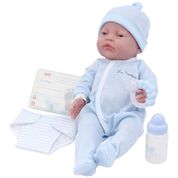 Bebê Recém-Nascido Newborn,Boneco Bebê Realista JC Toys La Newborn Classic Nursery 43 cm Boneco Realista c/ Acessórios Azul