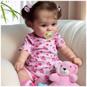 Bebê Recém-Nascido Newborn, Boneca Realista Reborn JIZHI 50 cm - Sensação de Bebê Real, Adorável e Sorridente, com Caixa de Presente