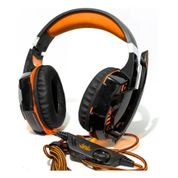 Fone de Ouvido Gamer Jogos Headset Knup 455A Profissional Cor Preto Laranja