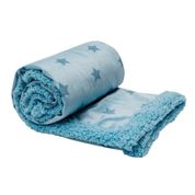 Manta Estrelinhas Dupla Face Sherpa Azul Buba