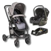 CARRINHO PRIMA MELANGE GRAFITE + BEBE CONFORTO + BASE - KIDDO