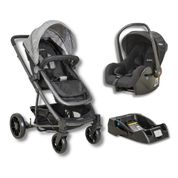 CARRINHO WINNER II PRETO/CINZA + BEBE CONFORTO CASULO CLICK PRETO (415WPP) + BASE - KIDDO