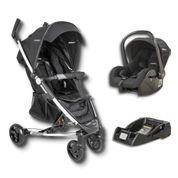 CARRINHO DE BEBE HELIOS II MELANGE PRETO + BEBE CONFORTO CASULO CLICK (415H) + BASE - KIDDO