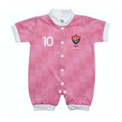 Macacão Bebê Vitória Curto Rosa - Torcida Baby