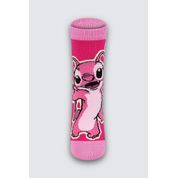 Meia Infantil Lupo Cano Alto Stitch Rosa