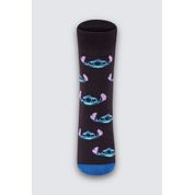 Meia Infantil Lupo Antiderrapante Stitch Preto