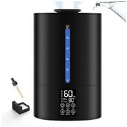 Umidificador de Ar 6 Litros para Quarto e Ambientes Grandes, Cores Neutras, Design Compacto, Difusor de Essências, Silencioso,Bocal Rotativo ,Coolfiqu