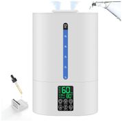 Umidificador de Ar 6 Litros para Ambientes Amplos, Dual Frio e Quente, Top Fill, Ideal para Quarto, Bebês e Plantas, Difusor de Óleos,Coolfiqu