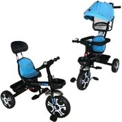 TRICICLO DE EMPURRAR 2 EM 1 COM CAPOTA AZUL - IMPORTWAY