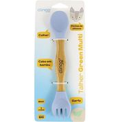 Talher Infantil Duplo de Bambu e Silicone Clingo