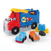 Blocos De Montar - Fisher Price -  Mega Bloks - Caminhão De Corridas - 19 Peças