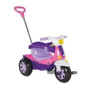 TRICICLO INFANTIL VELOMOTO ROSA E ROXO - CALESITA
