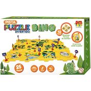 Pista Estilo Quebra-Cabeça Dinossauro c/ 25 Peças - DM Toys