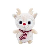 Rena de Pelúcia S2 Toys Creme com Cachecol Natalino 22cm – Macia e Ideal para Presentear
