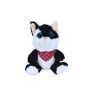 Gato de Pelúcia Preto e Branco com Bandana Vermelha S2 Toys 20cm Antialérgico e Fofo