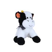 Vaca de Pelúcia Média Fizzy Toys com Laço 27cm Antialérgica e Macia