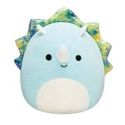 Pelúcia Squishmallows Teegan Triceratops Azul 38cm Original, Macia e Antialérgica