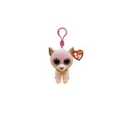 Chaveiro de Pelúcia Ty Beanie Boos Fiona Gata Rosa com Glitter e Gancho - Original e Licenciado