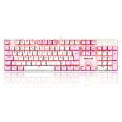 Teclado Mecânico Gamer Redragon Single Color Mitra, Switch Blue, ABNT2, Branco e Rosa