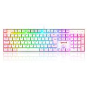 Teclado Mecânico Gamer Redragon Mitra, RGB, Switch Brown, ABNT2, Branco e Rosa