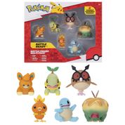 Pack c/ 6 Bonecos Pokémon - Battle Figure Multi Pack - Jazwares