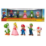 Pack c/ 5 Bonecos Super Mario e Amigos - 6,5cm - Jakks
