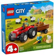 Lego Trator De Fazenda Vermelho Com Trailer E Ovelhas 116 Peças - 60461